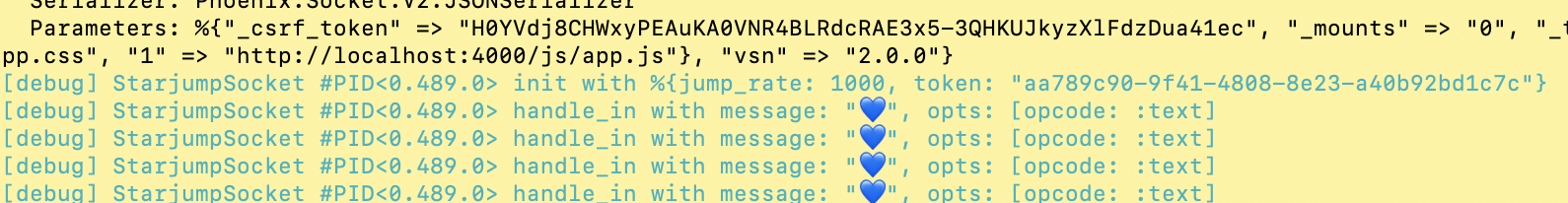 Heartbeat messages being logged to the console